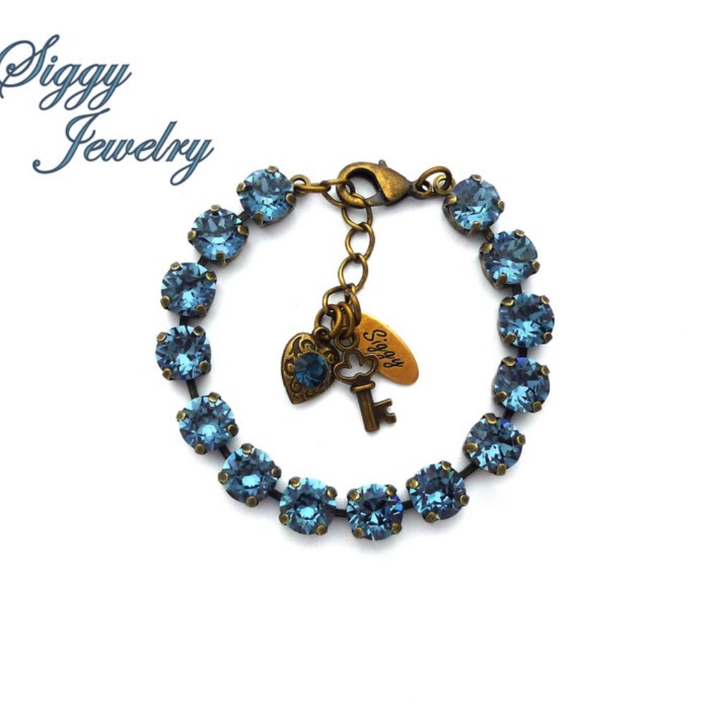 Swarovski Crystal Denim Blue Tennis Bracelet 49$